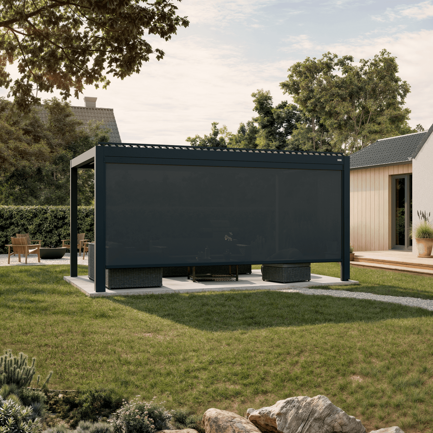 Retractable Pergola Sun Shades (Manual)