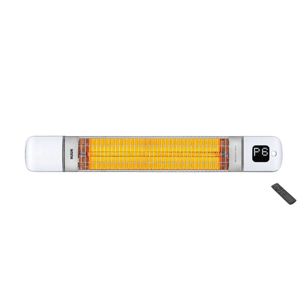White 2500 W infrared patio heater with digital display