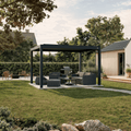 Pergola Equa — anthracite 10' × 13' aluminum louvered pergola, freestanding